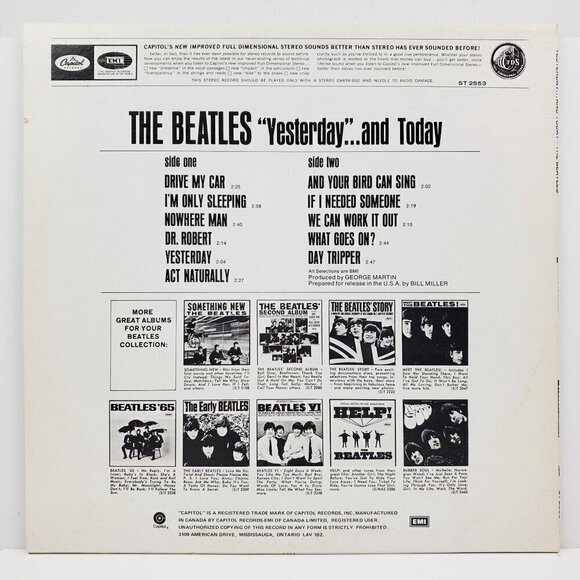 Beatles Yesterday Today Vinyl Record ST-2553 Purple Label Capitol Canada Cutout - Picture 4 of 11